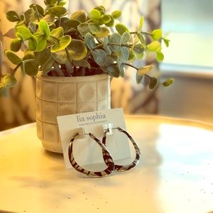 Lia Sophia “zebra print” hoop earrings